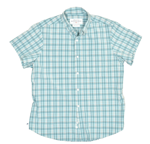 Mizzen+Main Other - Mizzen+Main Men's Blue Plaid Button-Down Shirt Regular Size M Short Sleeve